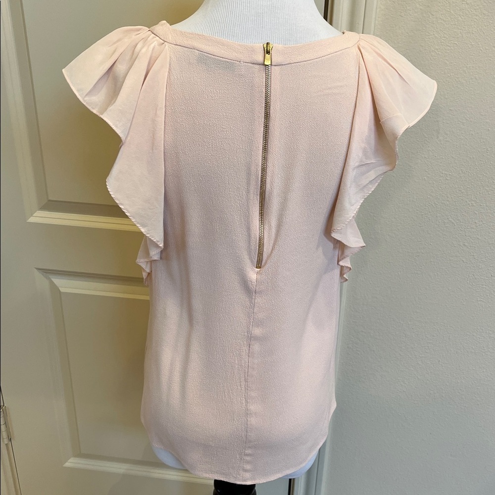 Sandro Blush Ruffle Sleeve Blouse - Picture 4 of 10